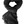 Black scarf with frayed edges on a white background