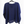 Blue boxy top on a hanger against a white background