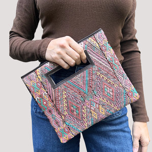 Huipil Clutch - Colorful Geometric # W-64