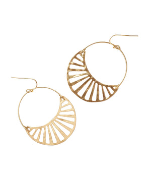 Rajani Hoop Earrings - Crescent Disc