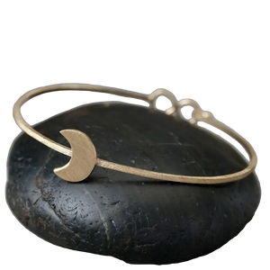 Brushed Brass Crescent Moon Bracelet