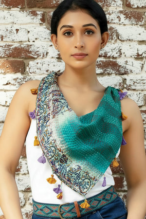 Silk Kantha Square Scarves