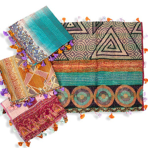 Silk Kantha Square Scarves