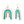 Esha Rainbow Teal Patina Dangle Earrings