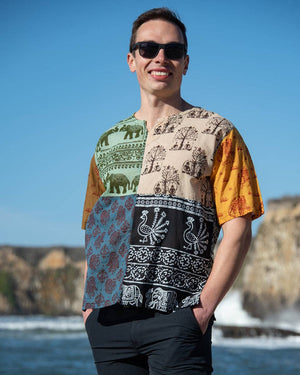 Unisex Blockprint Patch Shirt