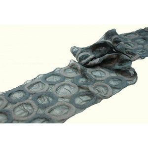 Gray Circle Felted Chiffon Scarves
