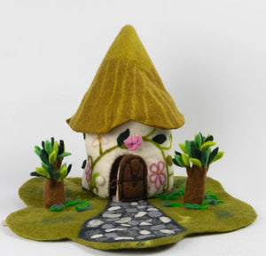 Country Felt Cottage Fairy Playhouse - For Finger Puppets