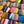 Rows of felted wool soap bars in multicolored patterns