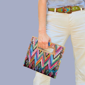Huipil Clutch - Colorful Geometric # C-43