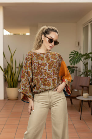 Reversible Kantha Kimono Crop Top