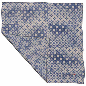Indigo Botanically Dyed Batik Bandana, Natural Dye, Indigo Cross, Blue