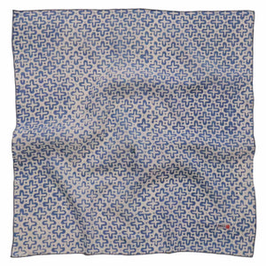 Indigo Botanically Dyed Batik Bandana, Natural Dye, Indigo Cross, Blue