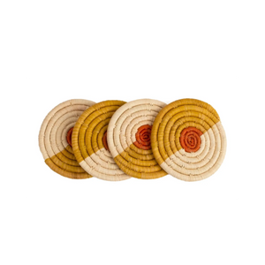 Earthen Craft Woven Bowl & 4 Coasters