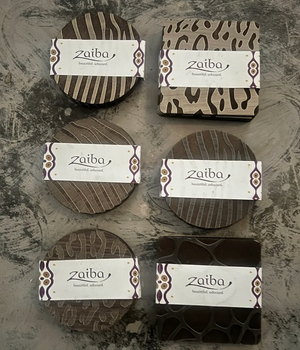 Handcrafted Laminated Wood Coasters - Set of 4